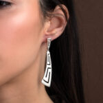 Meander Bend Drop Earrings - Sterling Silver 925 - Image 2