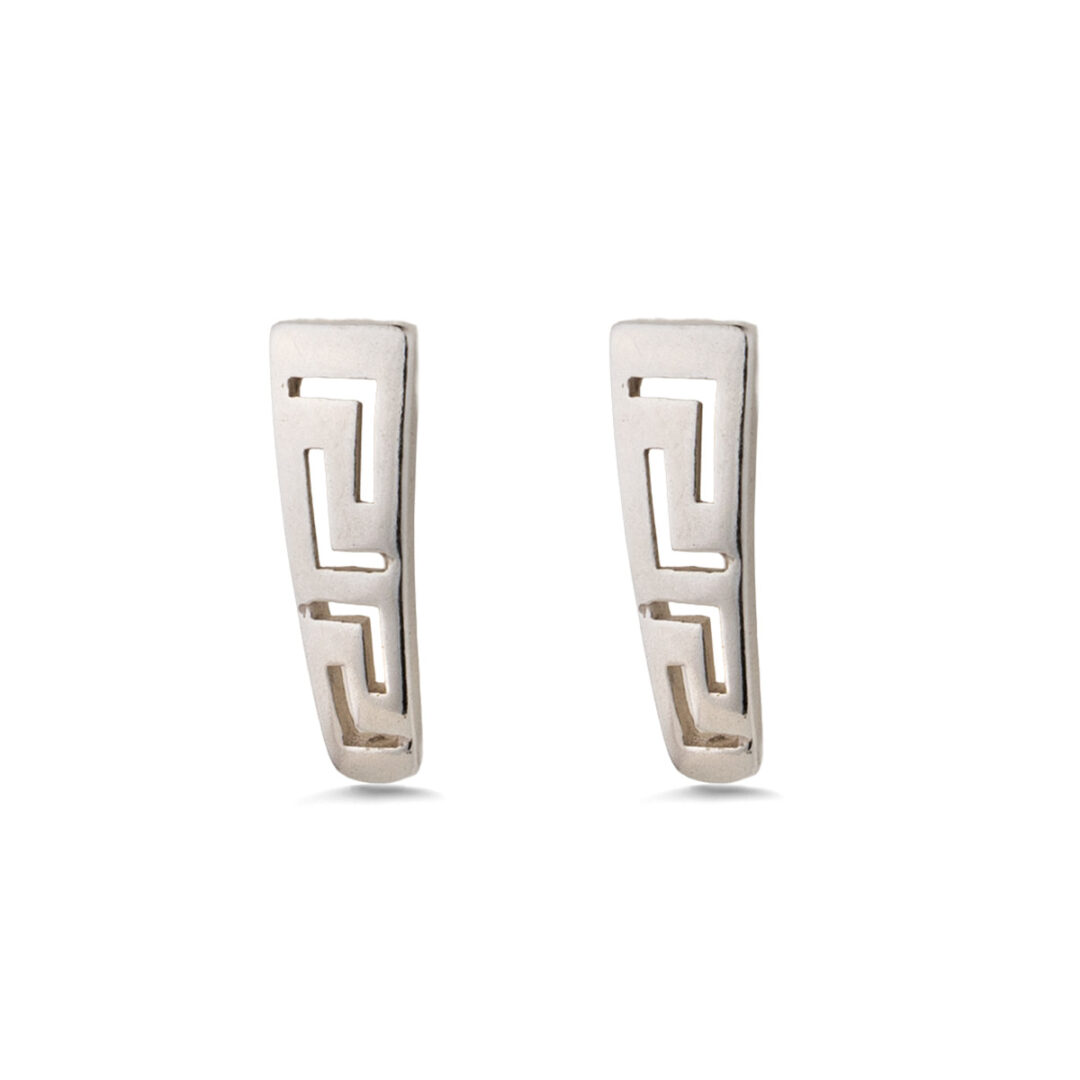 LI-SK-11510004-S208 Greek Key Drop Earrings - Sterling Silver 925
