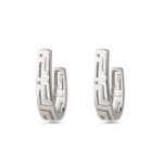 Meander Bend Stud Earrings - Sterling Silver 925