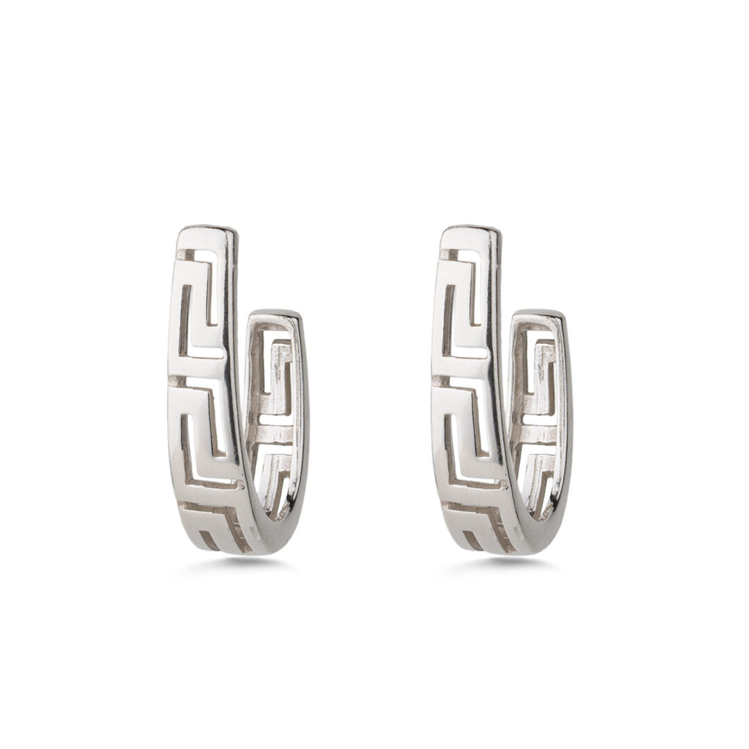 LI-SK-11512012-S168 Meander Bend Stud Earrings - Sterling Silver 925