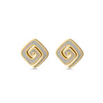 Opal Meander Stud Earrings - Sterling Silver 925 Gold Plated