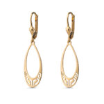 Greek Key Meander Dangle Earrings - 14K Gold