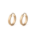 14K Gold Greek Key Hoop Earrings