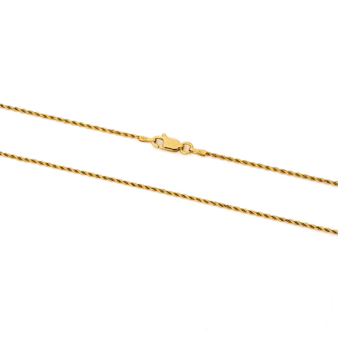PON-AL-07222008 Thin Rope Chain - 925 Sterling Silver and Gold Plated