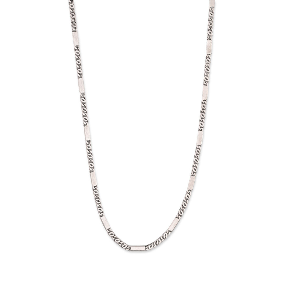 PON-AL-07233017 Αλυσίδα με επίπεδα στοιχεία και κρίκους από Ασήμι 925