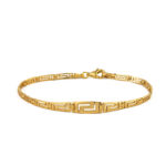 Greca Link Bracelet in Sterling Silver and Gold Plated - Image 3