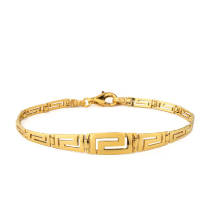 Greca Link Bracelet in Sterling Silver and Gold Plated