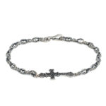 Unisex Silver Chain Bracelet with Cross