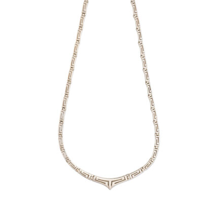 Greek Key V Necklace in 925 Sterling Silver