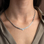 Greek Key V Necklace in 925 Sterling Silver - Image 2