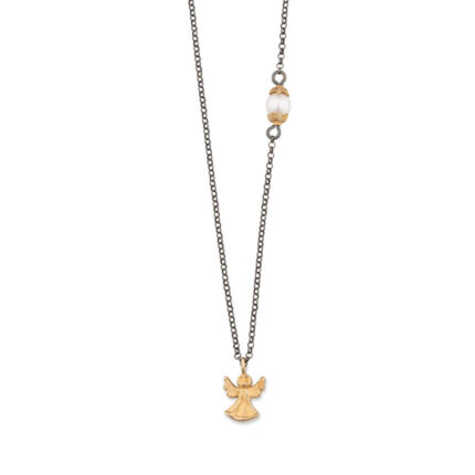 Κολιέ Αγγελάκι με Πέρλα – Ασήμι 925