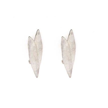 Olive Leaves Clip-On Earrings - Pewter Silver Plated