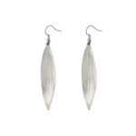 Olive Leaf Dangle Earrings - Pewter Silver & Gold Plated