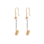 Σκουλαρίκια Κρεμαστά Αλυσίδα με Φύλλο