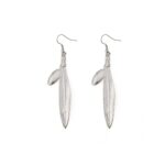 Leaf Dangle Earrings - Pewter Silver & Gold Plated - Image 2