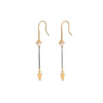 Ασημένια Κρεμαστά Σκουλαρίκια Κυκλαδικό Ειδώλιο με Πέρλα