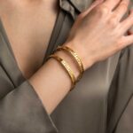 Meandros Bangle Bracelet in 925 Sterling Silver Gold Plated - Image 2