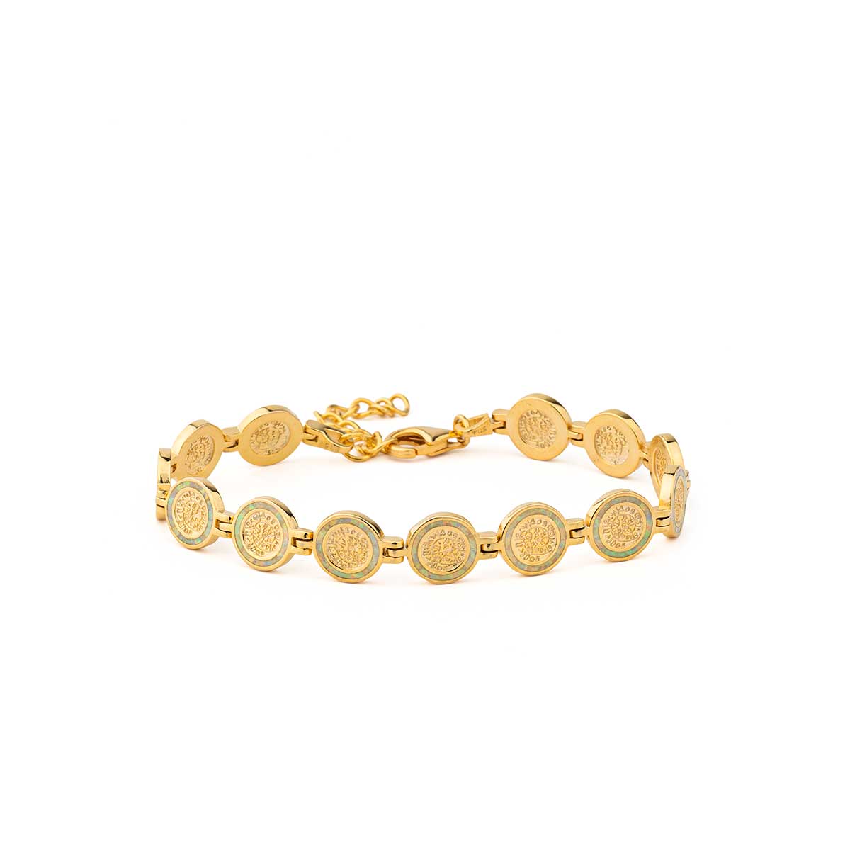 LI-BR-05530029 Phaistos Link Bracelet with White Opal