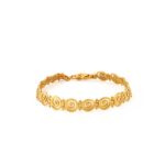 Spiral Link Bracelet in 925 Sterling Silver Gold Plated