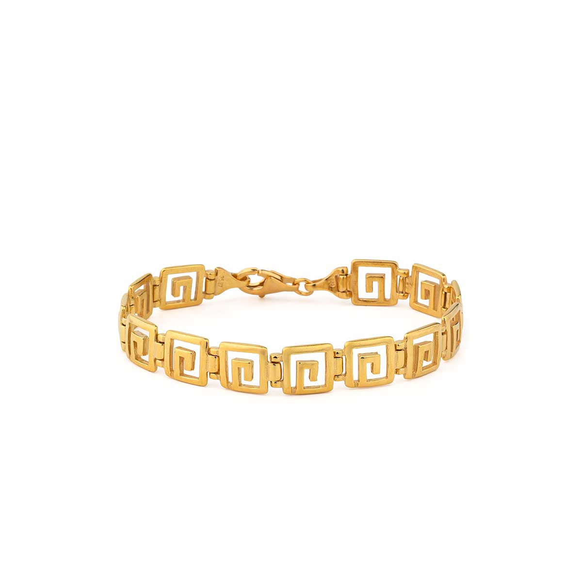 LI-BR-05543043-B44 Meander Link Bracelet in 925 Sterling Silver Gold Plated