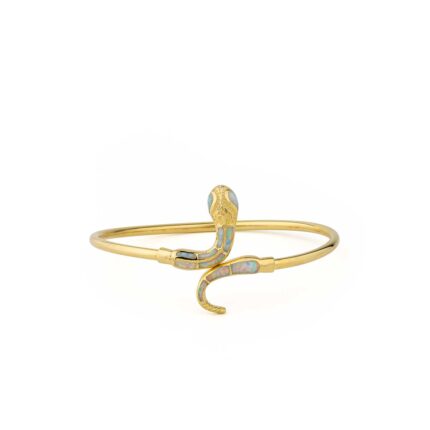 Snake Cuff Bracelet with Opal