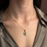 Helios Sun Meander Pendant 925 Sterling Silver Gold Plated - Image 2