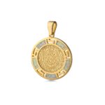 Phaistos Greek Key Pendant 925 Sterling Silver Opal