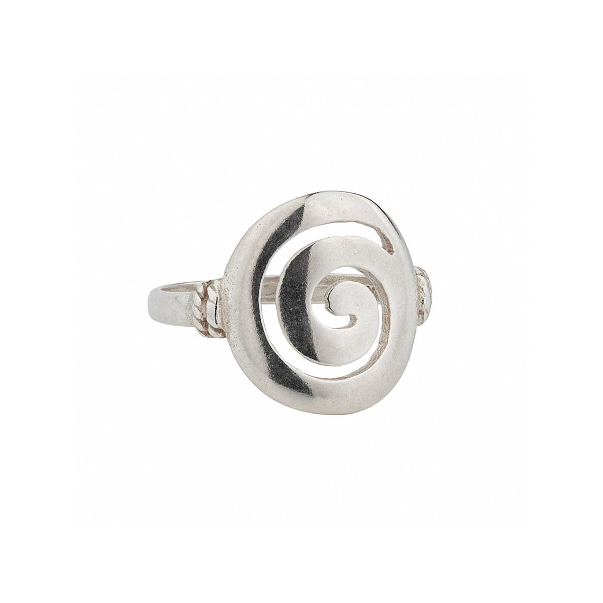 LI-R-06283004 925 Sterling Silver Spiral Ring with Cosmic Energy Symbol