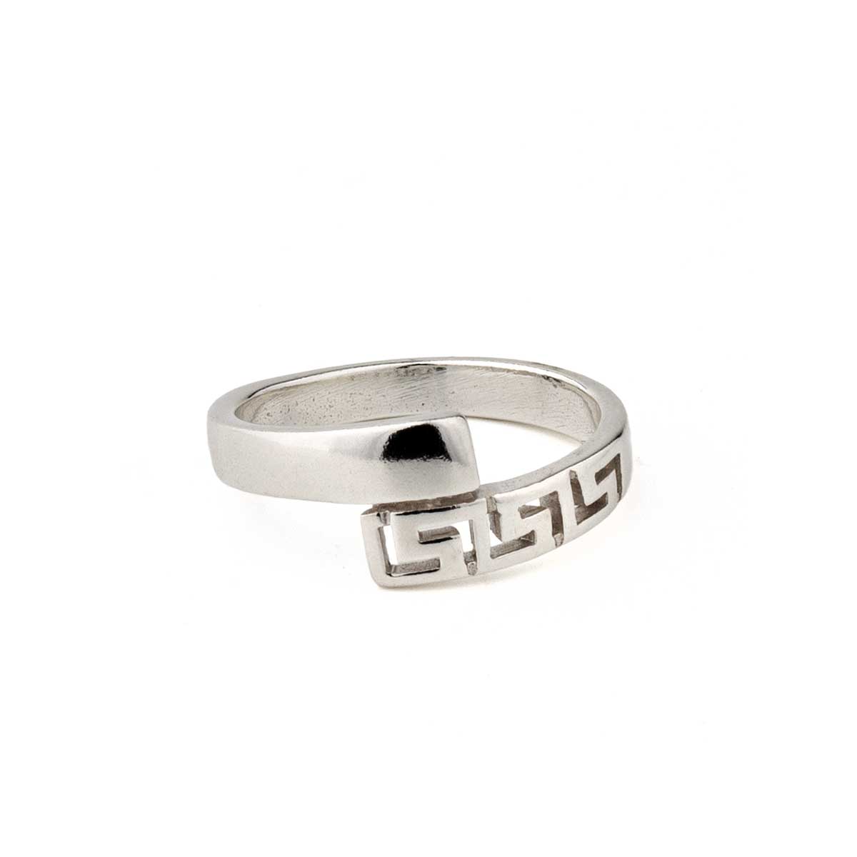 LI-R-11215007-D192 Meander Ring in 925 Sterling Silver – Unique Key Motif
