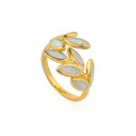 Olive Ring in 925 Sterling Silver with White Opal - Image 3