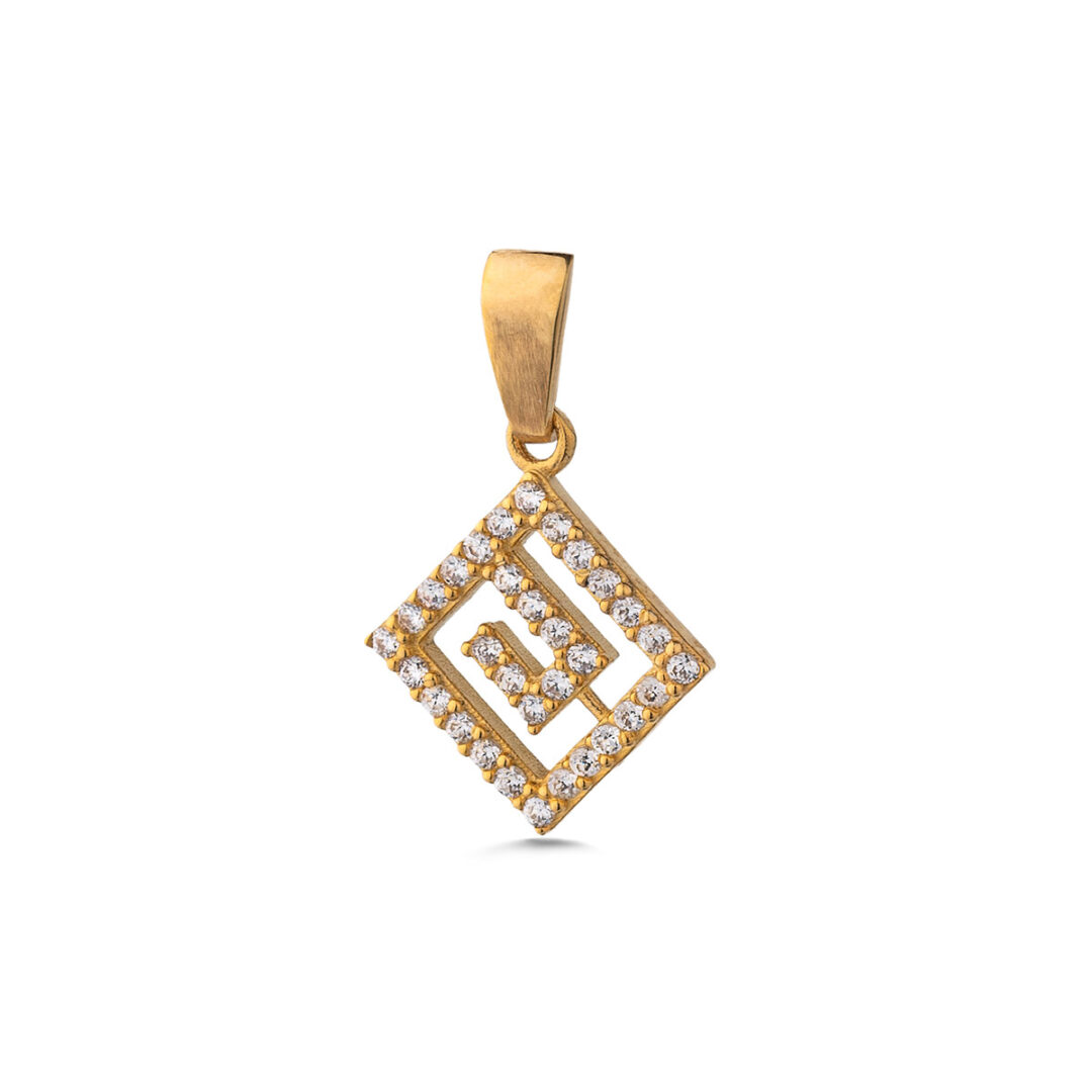 OI-MD-10626065 Greek Key Meandros Pendant with Zircon