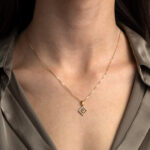 Greek Key Meandros Pendant with Zircon - Image 2