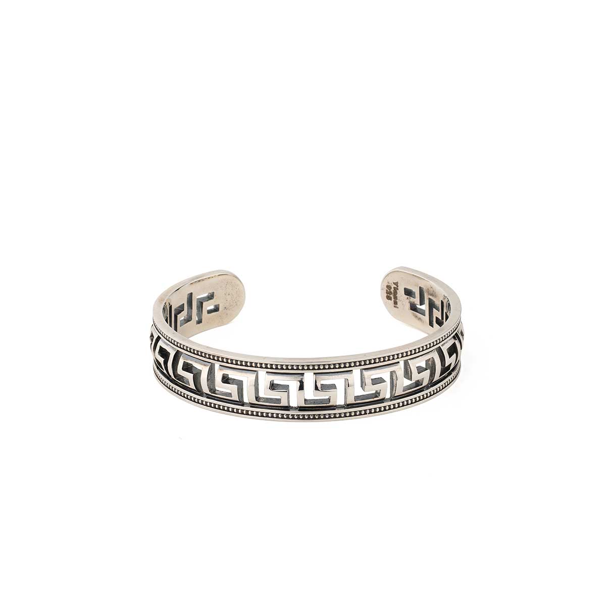 YI-BR-70144156 Meander Cuff Bracelet – 925 Sterling Silver Yianni Jewelry
