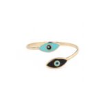 Ασημένιο Δαχτυλίδι Μάτι Επίχρυσο με  Σμάλτο (Copy) - Image 4