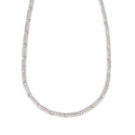 Geometric Greek Key Necklace in Sterling Silver