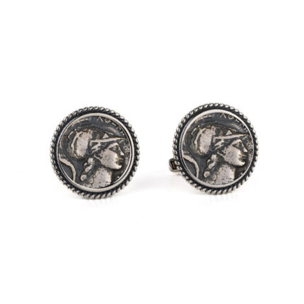 Goddess Athena Cufflinks in 925 Sterling Silver