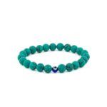 Unisex Gemstone Bracelet with Evil Eye Charm - Image 4
