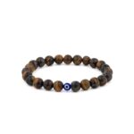 Unisex Gemstone Bracelet with Evil Eye Charm - Image 2