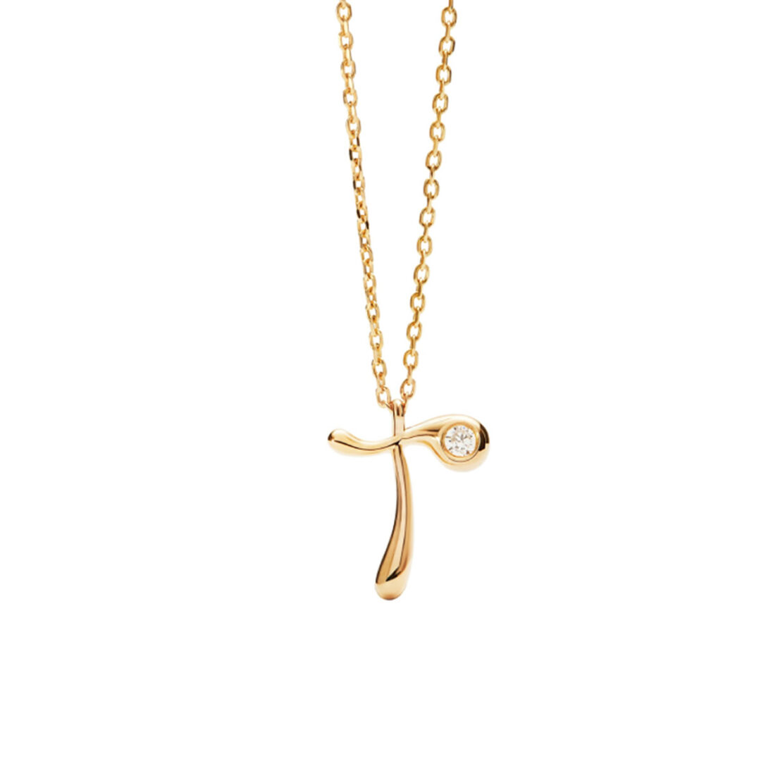 CO01-B93 PDPAOLA T Initial Pendant Necklace