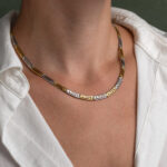 Δίχρωμο Κολιέ με Σχέδιο Μαίανδρου – Ασήμι 925 - Image 2