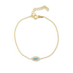 Βραχιόλι με Ματάκι και Ζιργκόν - Ασήμι 925 Επιχρυσωμένο