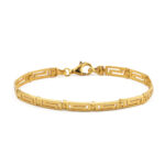 Minimal Greek Key Link Bracelet – 925 Sterling Silver Gold Plated - Image 3