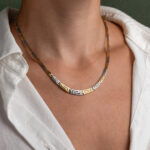 Two Tone Meander Greek Key Necklace – Sterling Silver 925 - Image 2