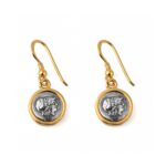 Ancient Greek Goddess Athena Earrings in 925 Silver and Gold Plated