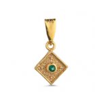 Byzantine Rhombus in 925 Sterling Silver Gold Plated with Zircon Stone - Image 3