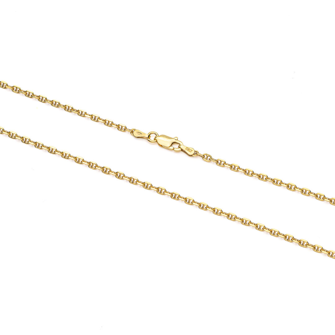 thin-thetagp Thin Theta Chain in 925 Silver and Gold Plated