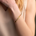 AdjustableTourmaline Bracelet in 925 Sterling Silver Gold Plated - Image 2