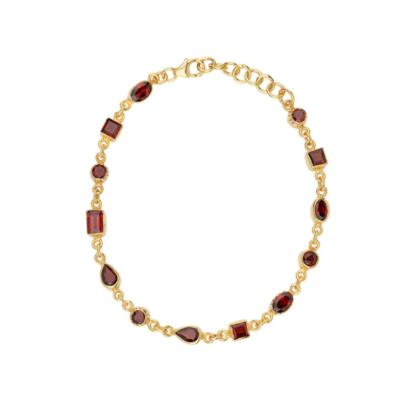 Gemstone Bracelet in 925 Silver Gold Plated
