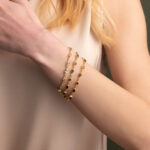 Gemstone Bracelet in 925 Silver Gold Plated