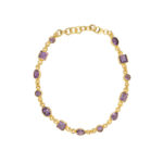 Gemstone Bracelet in 925 Silver Gold Plated